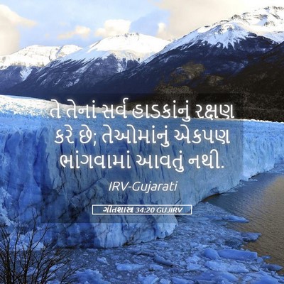 Picture 05 - ગીતશાસ્ત્ર 34:20 GUJIRV - તે તેનાં સર્વ - Bible Verse Picture