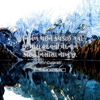 Picture 05 - ગીતશાસ્ત્ર 38:8 GUJIRV - હું નિર્બળ થઈને - Bible Verse Picture