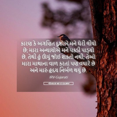 Picture 05 - ગીતશાસ્ત્ર 40:12 GUJIRV - કારણ કે અગણિત - Bible Verse Picture