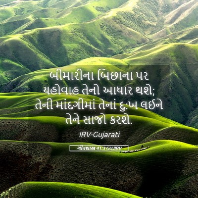 Picture 05 - ગીતશાસ્ત્ર 41:3 GUJIRV - બીમારીના બિછાના - Bible Verse Picture