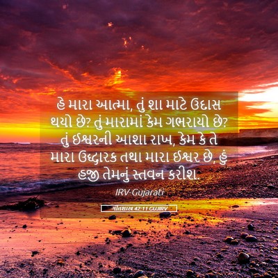 Picture 05 - ગીતશાસ્ત્ર 42:11 GUJIRV - હે મારા આત્મા, તું - Bible Verse Picture