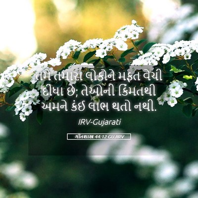 Picture 05 - ગીતશાસ્ત્ર 44:12 GUJIRV - તમે તમારા લોકોને - Bible Verse Picture