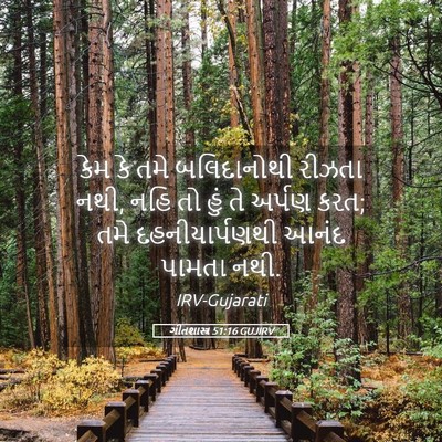 Picture 05 - ગીતશાસ્ત્ર 51:16 GUJIRV - કેમ કે તમે - Bible Verse Picture