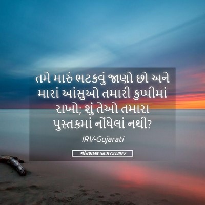 Picture 05 - ગીતશાસ્ત્ર 56:8 GUJIRV - તમે મારું ભટકવું - Bible Verse Picture