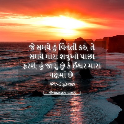 Picture 05 - ગીતશાસ્ત્ર 56:9 GUJIRV - જે સમયે હું વિનંતી - Bible Verse Picture