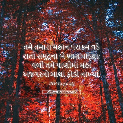 Picture 05 - ગીતશાસ્ત્ર 74:13 GUJIRV - તમે તમારા મહાન - Bible Verse Picture