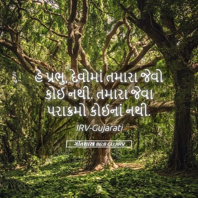 Picture 05 - ગીતશાસ્ત્ર 86:8 GUJIRV - હે પ્રભુ, દેવોમાં - Bible Verse Picture