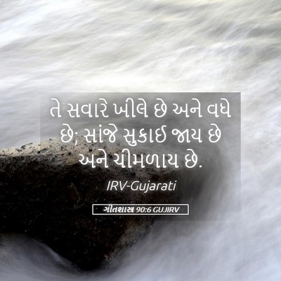 Picture 05 - ગીતશાસ્ત્ર 90:6 GUJIRV - તે સવારે ખીલે છે - Bible Verse Picture