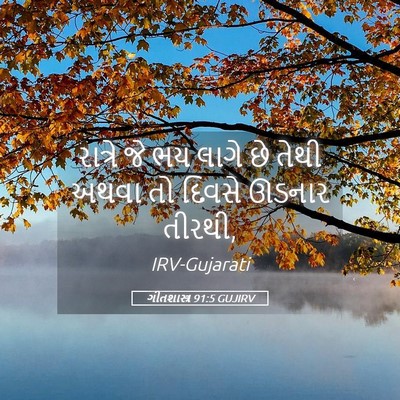 Picture 05 - ગીતશાસ્ત્ર 91:5 GUJIRV - રાત્રે જે ભય લાગે - Bible Verse Picture