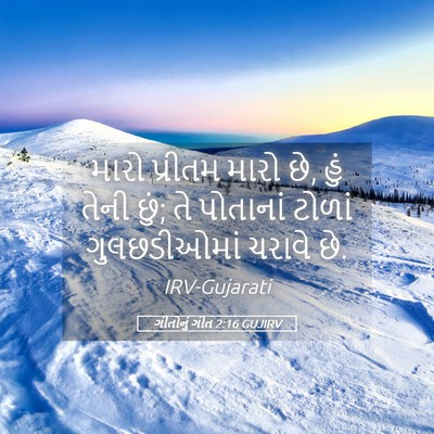 Picture 05 - ગીતોનું ગીત 2:16 GUJIRV - મારો પ્રીતમ મારો - Bible Verse Picture