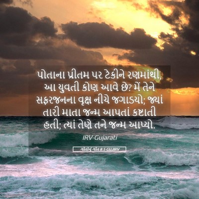 Picture 05 - ગીતોનું ગીત 8:5 GUJIRV - પોતાના પ્રીતમ પર - Bible Verse Picture