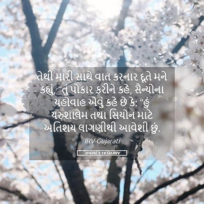 Picture 05 - ઝખાર્યા 1:14 GUJIRV - તેથી મારી સાથે વાત - Bible Verse Picture
