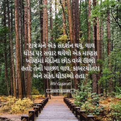 Picture 05 - ઝખાર્યા 1:8 GUJIRV - “રાત્રે મને એક - Bible Verse Picture