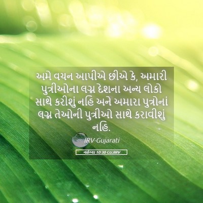 Picture 05 - નહેમ્યા 10:30 GUJIRV - અમે વચન આપીએ છીએ - Bible Verse Picture