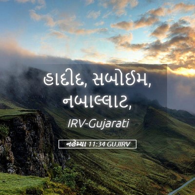 Picture 05 - નહેમ્યા 11:34 GUJIRV - હાદીદ, સબોઈમ, - Bible Verse Picture