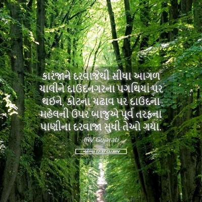 Picture 05 - નહેમ્યા 12:37 GUJIRV - કારંજાને દરવાજેથી - Bible Verse Picture