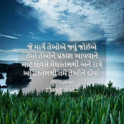 Picture 05 - નહેમ્યા 9:12 GUJIRV - જે માર્ગે તેઓએ - Bible Verse Picture