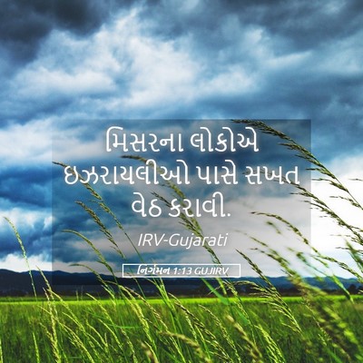 Picture 05 - નિર્ગમન 1:13 GUJIRV - મિસરના લોકોએ - Bible Verse Picture