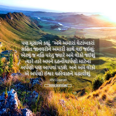 Picture 05 - નિર્ગમન 10:25 GUJIRV - પણ મૂસાએ કહ્યું, - Bible Verse Picture