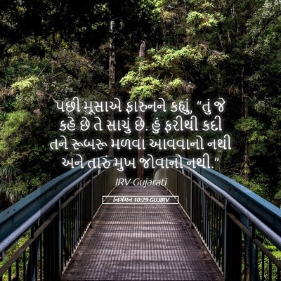 Picture 05 - નિર્ગમન 10:29 GUJIRV - પછી મૂસાએ ફારુનને - Bible Verse Picture