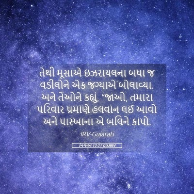 Picture 05 - નિર્ગમન 12:21 GUJIRV - તેથી મૂસાએ - Bible Verse Picture