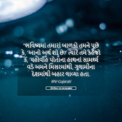 Picture 05 - નિર્ગમન 13:14 GUJIRV - “ભવિષ્યમાં તમારાં - Bible Verse Picture