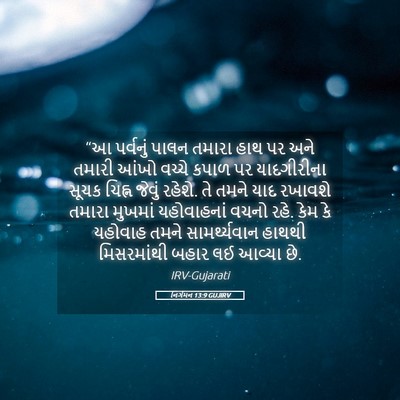 Picture 05 - નિર્ગમન 13:9 GUJIRV - “આ પર્વનું પાલન - Bible Verse Picture