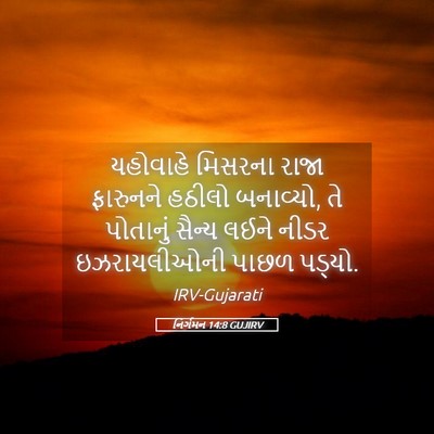 Picture 05 - નિર્ગમન 14:8 GUJIRV - યહોવાહે મિસરના - Bible Verse Picture