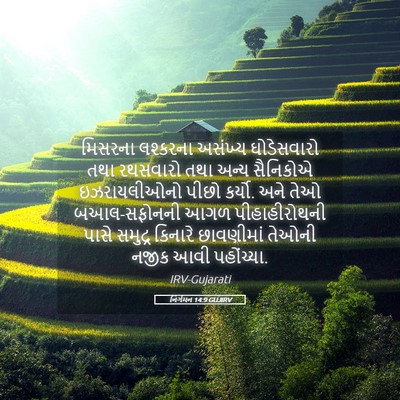 Picture 05 - નિર્ગમન 14:9 GUJIRV - મિસરના લશ્કરના - Bible Verse Picture