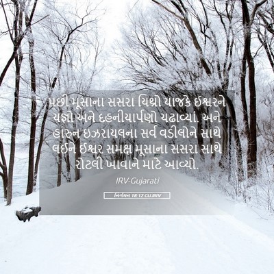 Picture 05 - નિર્ગમન 18:12 GUJIRV - પછી મૂસાના સસરા - Bible Verse Picture