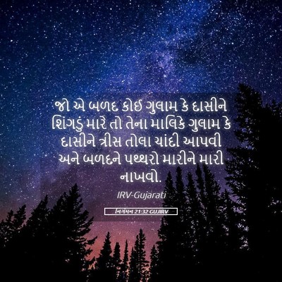 Picture 05 - નિર્ગમન 21:32 GUJIRV - જો એ બળદ કોઈ ગુલામ - Bible Verse Picture
