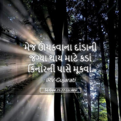 Picture 05 - નિર્ગમન 25:27 GUJIRV - મેજ ઊંચકવાના - Bible Verse Picture