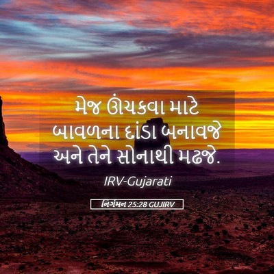 Picture 05 - નિર્ગમન 25:28 GUJIRV - મેજ ઊંચકવા માટે - Bible Verse Picture
