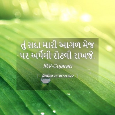 Picture 05 - નિર્ગમન 25:30 GUJIRV - તું સદા મારી આગળ - Bible Verse Picture