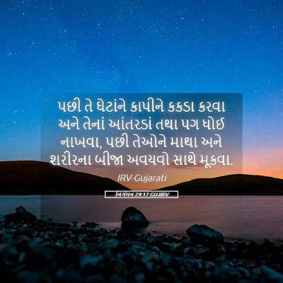 Picture 05 - નિર્ગમન 29:17 GUJIRV - પછી તે ઘેટાંને - Bible Verse Picture