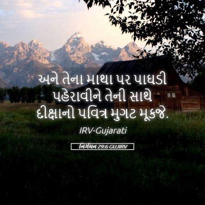 Picture 05 - નિર્ગમન 29:6 GUJIRV - અને તેના માથા પર - Bible Verse Picture