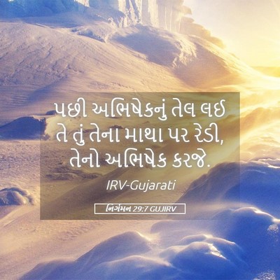 Picture 05 - નિર્ગમન 29:7 GUJIRV - પછી અભિષેકનું તેલ - Bible Verse Picture