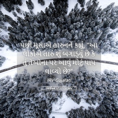 Picture 05 - નિર્ગમન 32:21 GUJIRV - પછી મૂસાએ હારુનને - Bible Verse Picture