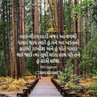 Picture 05 - નિર્ગમન 33:22 GUJIRV - મારું ગૌરવ તારી - Bible Verse Picture