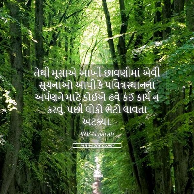 Picture 05 - નિર્ગમન 36:6 GUJIRV - તેથી મૂસાએ આખી - Bible Verse Picture