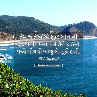 Picture 05 - નિર્ગમન 39:25 GUJIRV - તેમ જ તેઓએ શુદ્ધ - Bible Verse Picture
