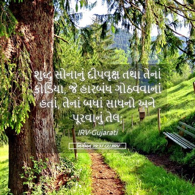 Picture 05 - નિર્ગમન 39:37 GUJIRV - શુદ્ધ સોનાનું - Bible Verse Picture