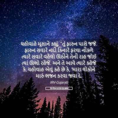 Picture 05 - નિર્ગમન 8:20 GUJIRV - યહોવાહે મૂસાને - Bible Verse Picture