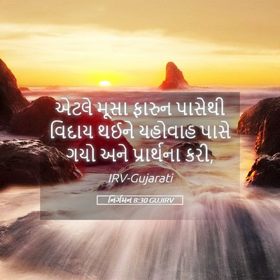 Picture 05 - નિર્ગમન 8:30 GUJIRV - એટલે મૂસા ફારુન - Bible Verse Picture