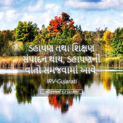 Picture 05 - નીતિવચનો 1:2 GUJIRV - ડહાપણ તથા શિક્ષણ - Bible Verse Picture