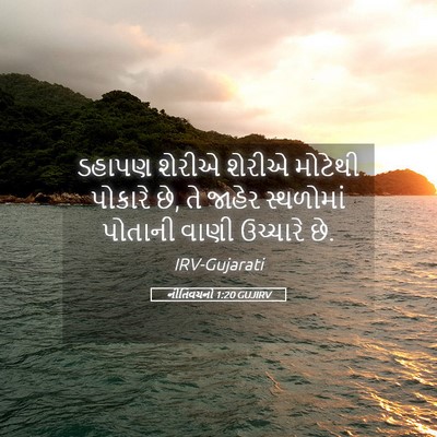 Picture 05 - નીતિવચનો 1:20 GUJIRV - ડહાપણ શેરીએ શેરીએ - Bible Verse Picture
