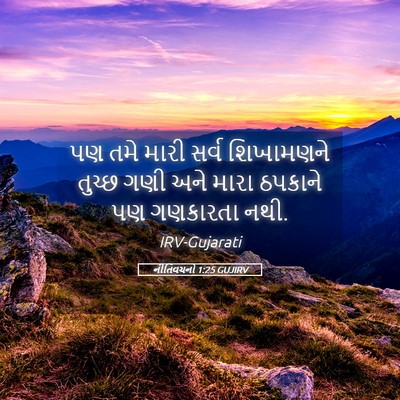 Picture 05 - નીતિવચનો 1:25 GUJIRV - પણ તમે મારી સર્વ - Bible Verse Picture