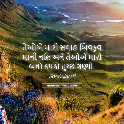 Picture 05 - નીતિવચનો 1:30 GUJIRV - તેઓએ મારી સલાહ - Bible Verse Picture
