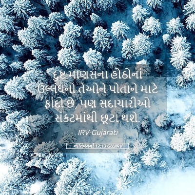 Picture 05 - નીતિવચનો 12:13 GUJIRV - દુષ્ટ માણસના - Bible Verse Picture