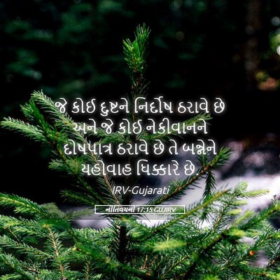 Picture 05 - નીતિવચનો 17:15 GUJIRV - જે કોઈ દુષ્ટને - Bible Verse Picture